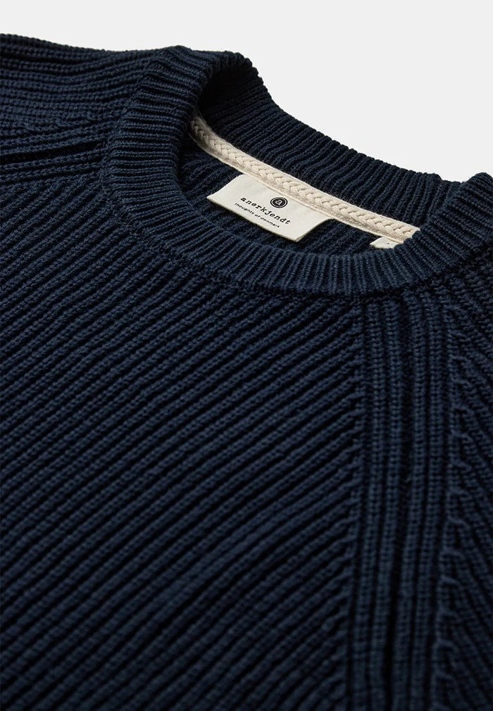 Maglia in cotone pesante costa inglese blu navy